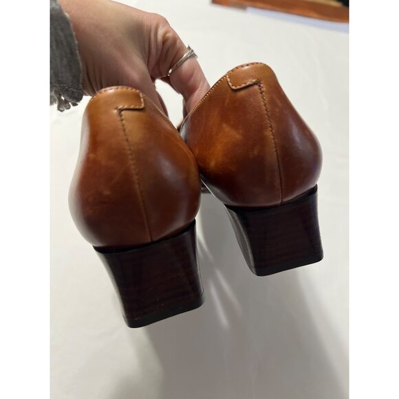 Ecco Womens Brown Leather Heeled Loafers Size 39, 8-8.5 - Picture 7 of 8